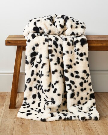 Snow Leopard Faux Fur Throw