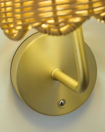 Calvera Scalloped Rattan Rechargeable Wall Light