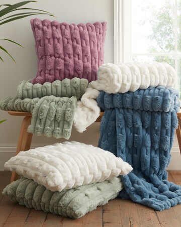 Bianca Carved Faux Fur Cushion