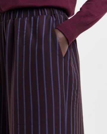 Plum Stripe Tie Waist Wide Leg Trouser Co Ord
