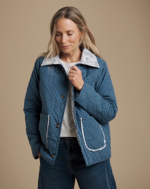 Julipa Printed Pure Cotton Reversible Jacket