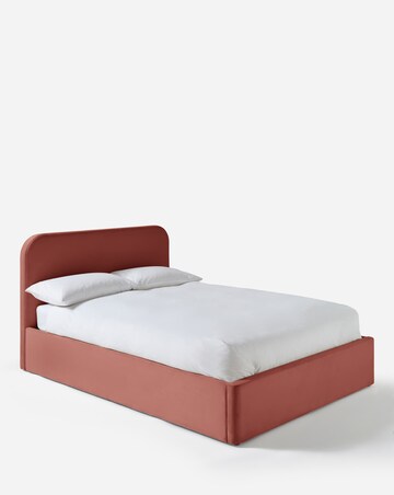 Emery Velvet Ottoman Bedframe with mattress