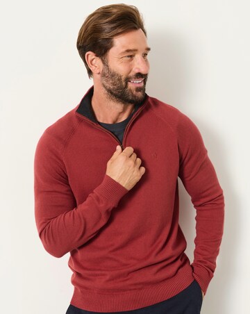 FatFace Rye Half Neck - Red