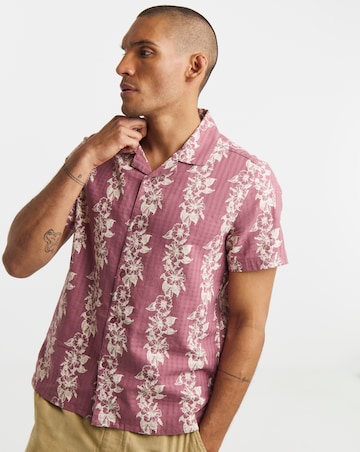 Printed Textured Shirt- Dusty Pink