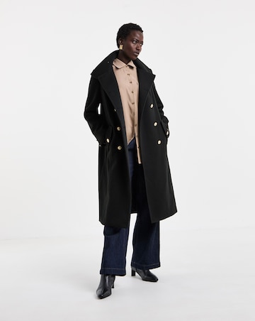 Black Longline Military Coat