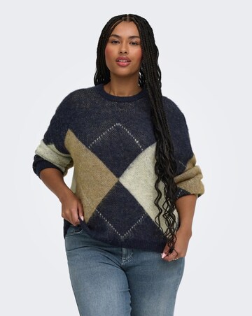 ONLY CHECK PATTERN KNITTED JUMPER