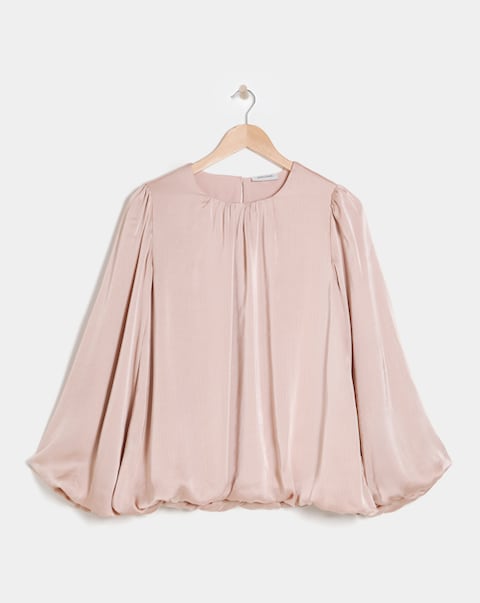 Bubble Sleeve Bubble Hem Top