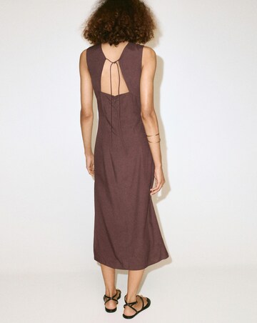 Mango Side Ruched Dress With Tie Detail