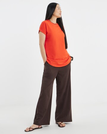 Longline Short Sleeve Curved Hem Top