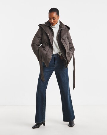 Mocha Zip Front Padded Coat