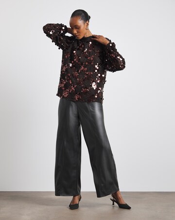 Joanna Hope High Neck Lace Sequin Blouse