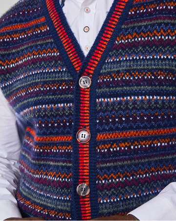 Joe Browns Fabulous Fairisle Knitted Waistoat - Navy