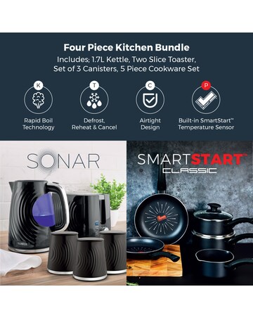 Tower Kettle, 2 Slice, Canister, Pan Set
