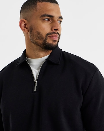 Jack & Jones Bradley Zip Sweat Polo - Black