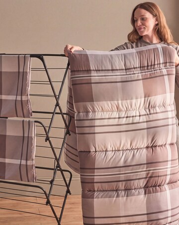 Silentnight Coverless Printed Check Natural 10.5 Tog Duvet