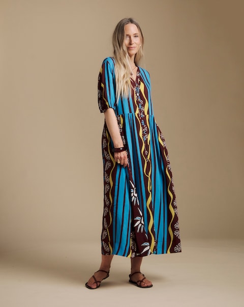 Julipa Crinkle Button Down Midi Dress