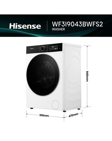 Hisense 3i 9kg 1400rpm KitchenFit Washing Machine White