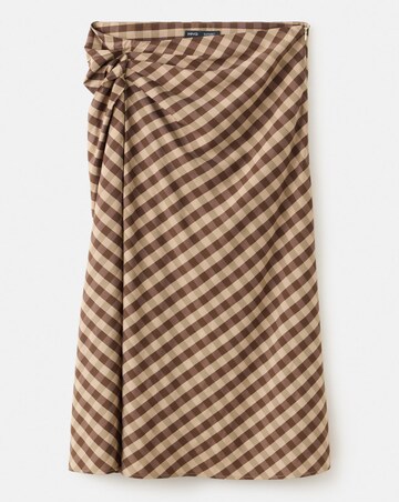 Mango Check Wrap Skirt