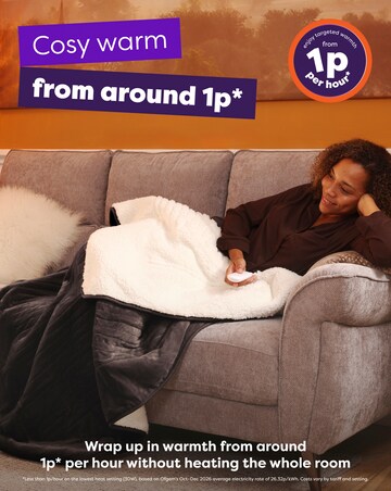 Slumberdown Cosy & Snug Sherpa Fleece Heated Throw