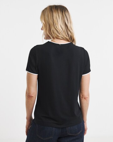 Black And White Ringer Short Sleeve T-Shirt