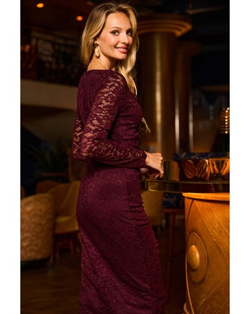 Sosandar Lace Scallop Edge Pencil Dress