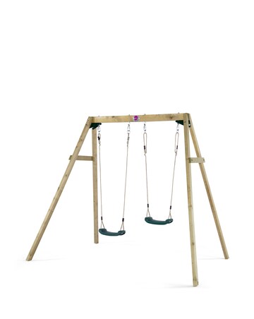 Plum Wooden Double Swing Set