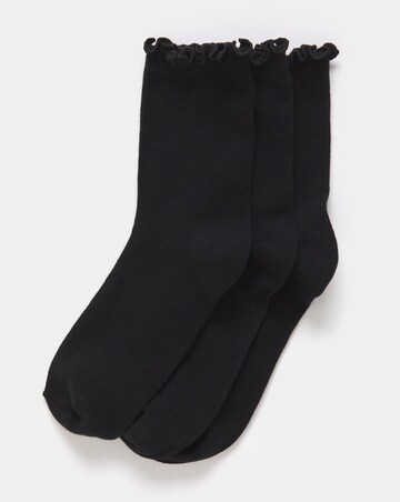 Pretty Secrets (3 Pair Pack) Basic Lettuce Hem Ankle Socks