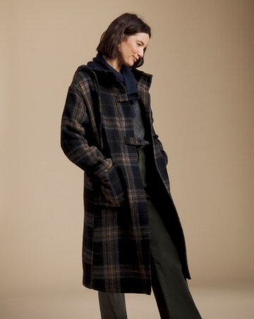 Julipa Longline Navy Check Coat