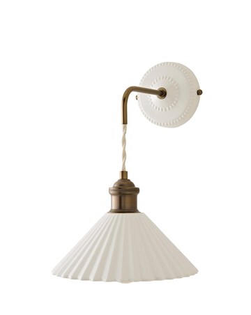 ValueLights Burford Ceramic Ribbed Adjustable Wall Light