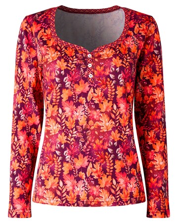 Joe Browns Cosy Leaf Print Pyjama Set