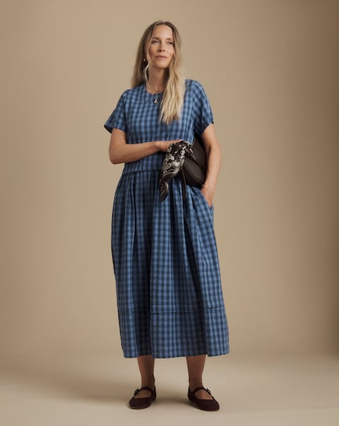 Julipa Gathered Neck Midi Dress