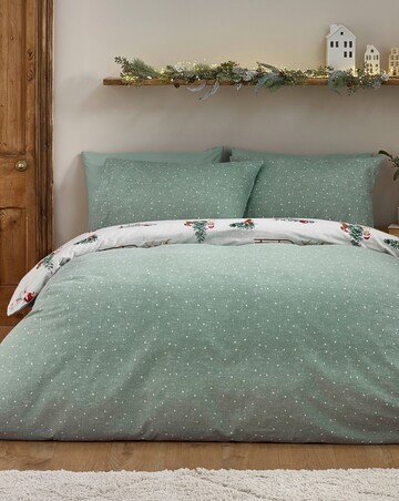 Catherine Lansfield Brushed Christmas Dogs Duvet Cover Set
