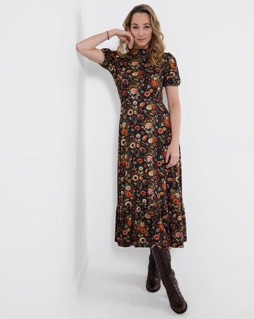 Joe Browns Autumn Florals High Neck Jersey Maxi Dress