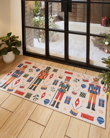 Christmas Nutcrackers Washable Large Doormat
