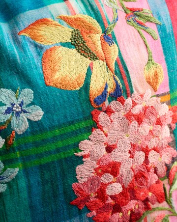Sophie Robinson Wanderweave Ikat Check Cushion