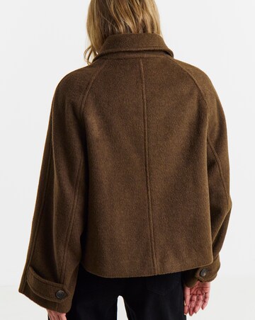 Brown Short Funnel Neck Jacket