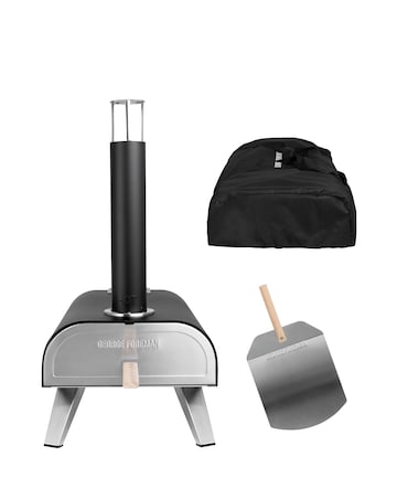 George Foreman Dual Fuel Powered Pizza Oven with Paddle & Carry Bag