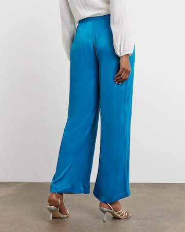 Joanna Hope Blue Satin Wide Leg Trousers