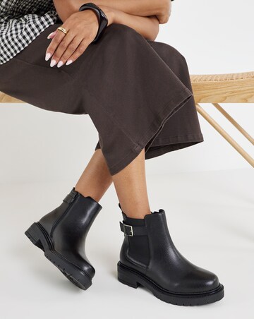Sidonie Chelsea Buckle Ankle Boots - Wide Fit (E)