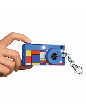 Praktica Snap& Go Mini Camera inc 8GB Micro SD Card & Phone Adapter Blue Print