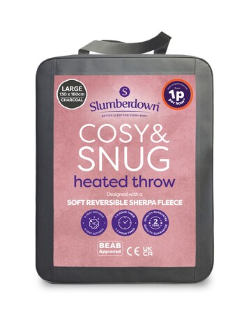 Slumberdown Cosy & Snug Sherpa Fleece Heated Throw