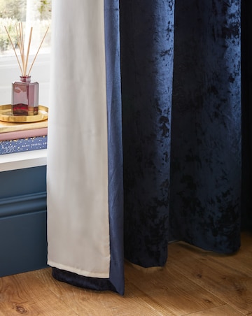 Catherine Lansfield Crushed Velvet Eyelet Curtains