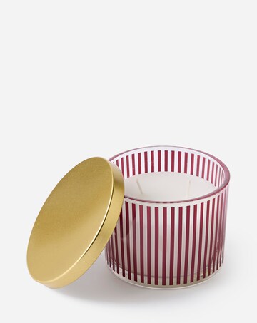 Classic Elegance Orange & Cinnamon Striped Glass Candle
