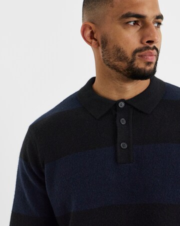 Stripe Slouch Knitted Polo