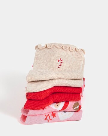 Pretty Secrets (3 Pair Pack) Christmas Lettuce Top Ankle Socks