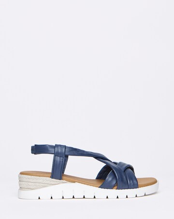 Senna Leather Tubular Sandals - Wide Fit (E)