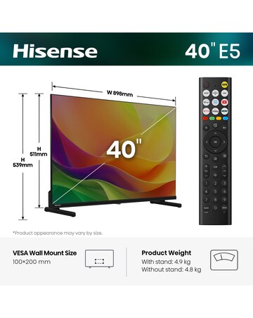 Hisense 32E5STUK 32in Full HD QLED Smart TV with Freely