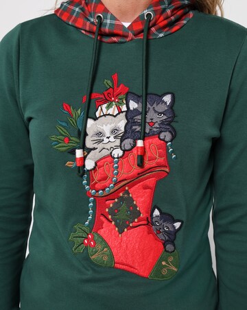 Joe Browns Christmas Cat Hoodie