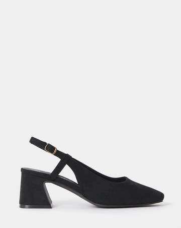 Vivi Block Heel Slingback Shoes - Wide Fit (E)