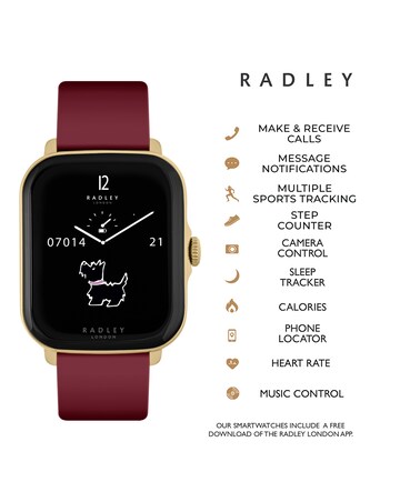 Radley Series 20 Smart Calling Watch with Dark Cherry Silicone Strap